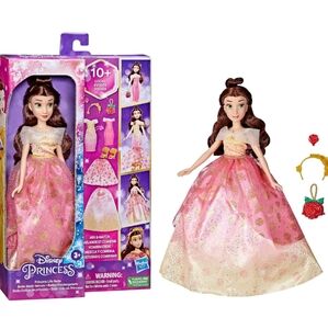 NIB Disney Princess Life Belle Fashion Doll with 10 Outfits